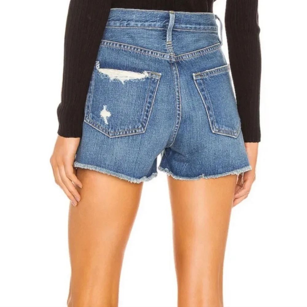 Frame Heritage Le Vintage Short 28 Distressed Blue Denim